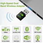 USB WI-FI & BLUETOOTH ADAPTER AC600 – DUAL BAND 2.4/5GHZ 600MBPS WIRELESS DONGLE WITH BLUETOOTH 5.0