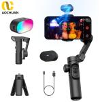 AOCHUAN 3-AXIS SMARTPHONE GIMBAL WITH RGB MAGNETIC FILL LIGHT
