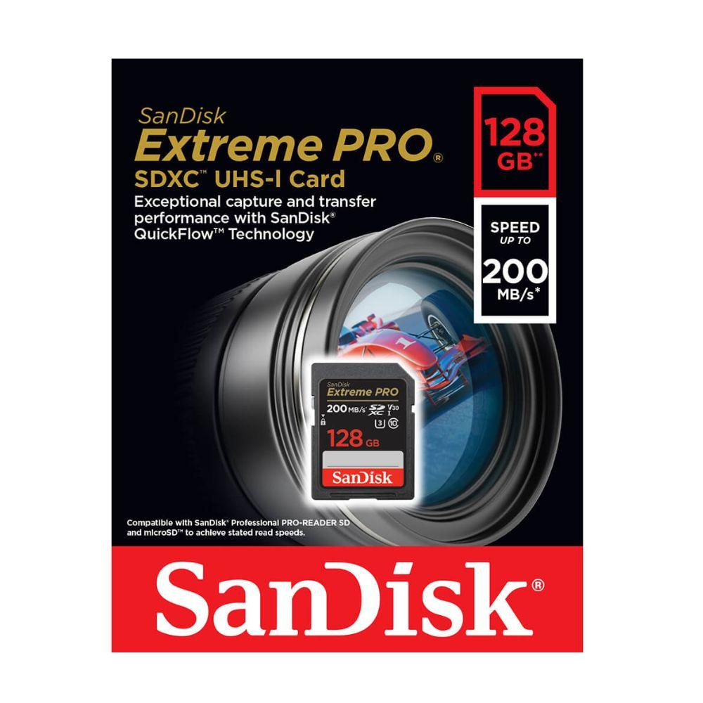 SANDISK EXTREME PRO 128GB SDXC UHS-I (200MB/S, U3/V30) – 4K