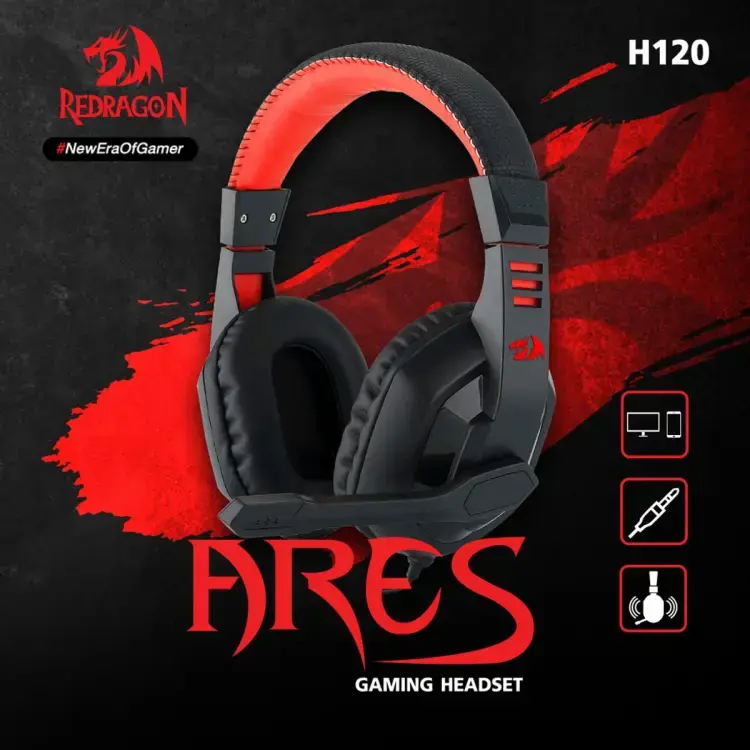 REDRAGON H120 ARES WIRED GAMING HEADSET (STEREO 3.5 MM, MIC)