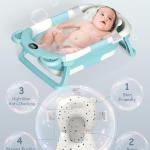 FOLDABLE BABY BATH TUB WITH THERMOMETER,GREEN