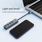 USB C HUB, 4-IN-1 TYPE C MULTIPORT ADAPTER, ULTRA SLIM PORTABLE DATA HUB USB SPLITTER USB 3.0 EXPANDER
