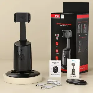 AUTO FACE TRACKING TRIPOD 360° NO-APP PHONE CAMERA MOUNT (BLACK)