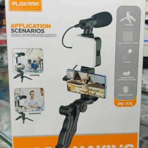 PLOKAMA PK-771 VIDEO MAKING KIT | LED LIGHT, MIC, TRIPOD AND REMOTE