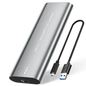 M.2 NVMe SSD Enclosure USB-C 10Gbps Tool-Free Case (Up to 8TB)