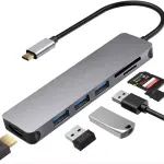 HAYSENSER USB C HUB MULTIPORT ADAPTER – 7-IN-1 PORTABLE USB C ADAPTER WITH 4K HDMI OUTPUT,
