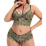 STRAPPY BRA AND PANTY UNDERWEAR SETS BLACK LACE LINGERIE SET FOR WOMEN