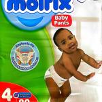 MOLFIX BABY NAPPY PANTS MAXI SIZE 4 9-14KG (80 PACK)