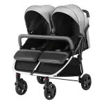 SIDE BY SIDE DOUBLE TRAVEL PUSHCHAIR BABY STROLLER