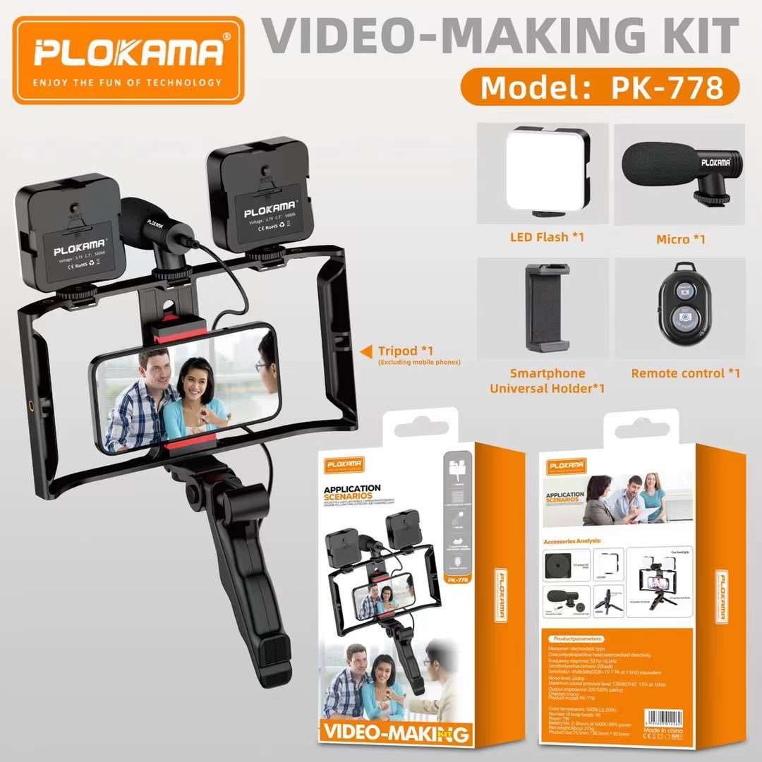 AY-49X VLOGGING KIT | 2 LED LIGHTS & MICROPHONE
