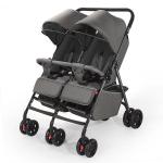 SIDE BY SIDE DOUBLE TRAVEL PUSHCHAIR BABY STROLLER