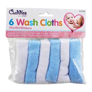6PACK BABY WASHCLOTH/HANDKERCHIEFS